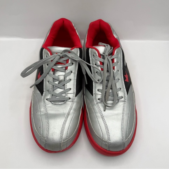 Brunswick Renegade Flash Silver & Red Mens Lace Up Bowling Shoes Size 8.5 - Picture 4 of 10